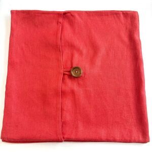 Pottery Barn 100% Linen Throw Pillow Covers Red Square 18" Set of 2 Decorative